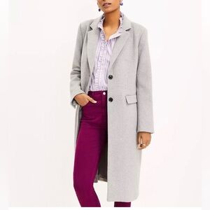 LOFT Gray Long Two Button Coat (NWOT)